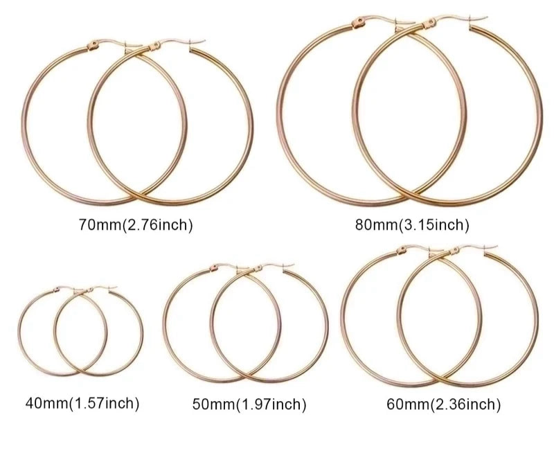 E. Round Hoop Earrings